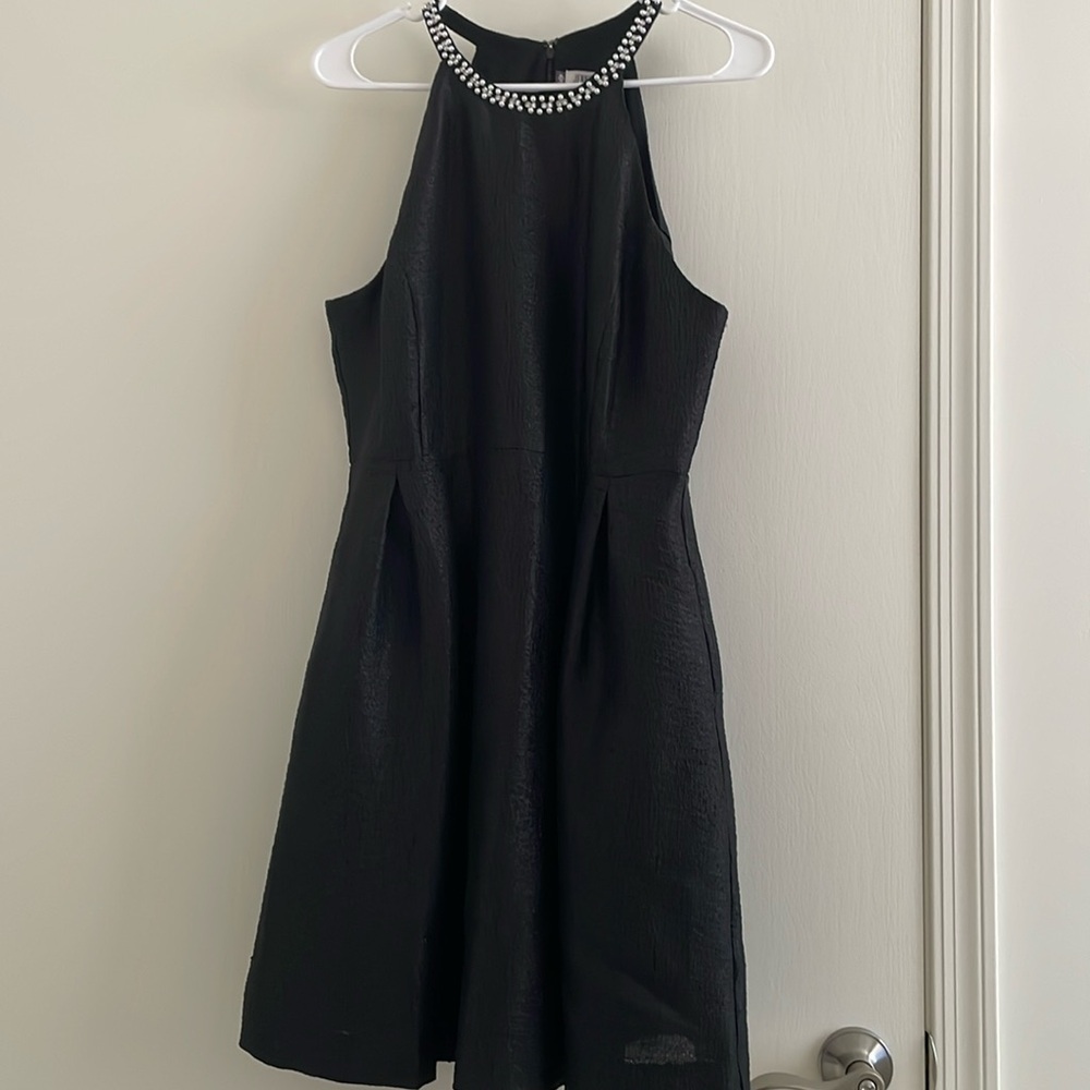 Jennifer Lopez Black Dress with Pearl Neckline.  Size: 12